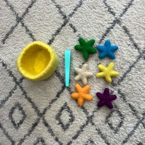 Lovevery transfer tweezers and felt stars